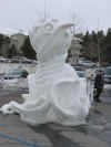 An ice sculpture called Reve Olution Quebec.