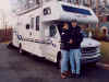Joe and Christine in front of the RV.